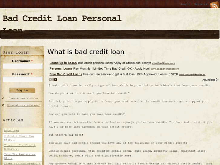 www.badcreditloanpersonalloan.com