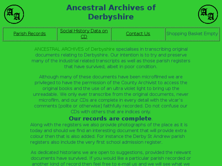 www.ancestralarchivesofderbyshire.com