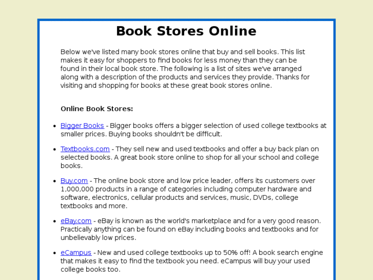 www.bookstoresonline.net