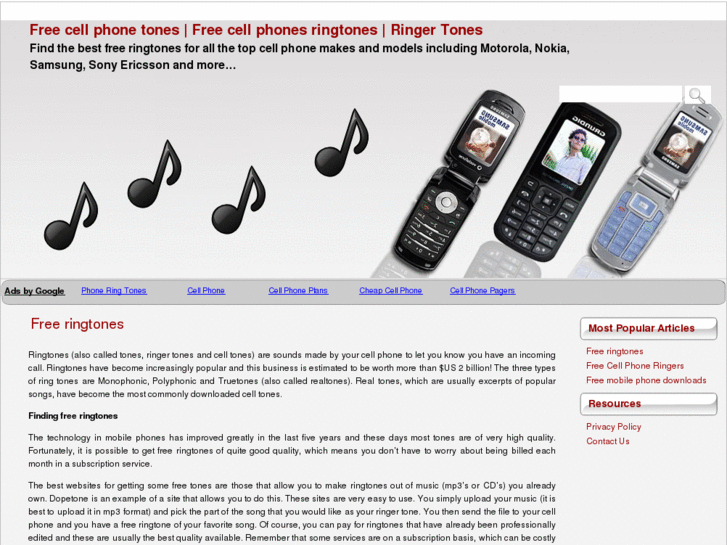 www.bestfreecellphonetones.com