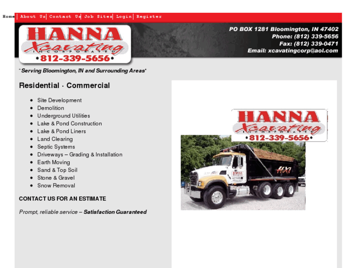 www.hannaxcavating.com