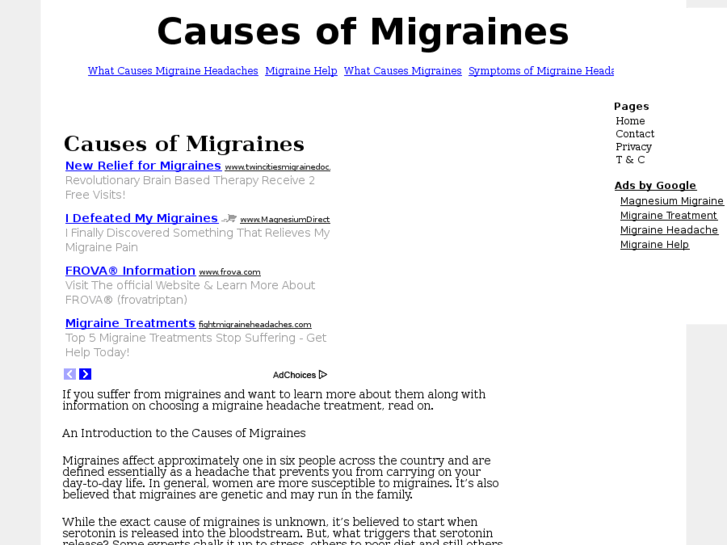 www.causesofmigraines.net