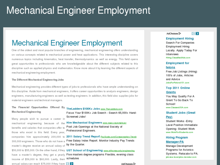www.mechanicalengineeremployment.org