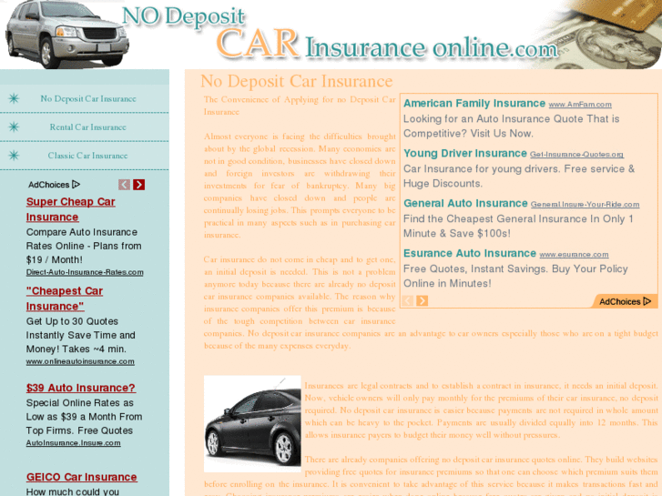 www.nodepositcarinsuranceonline.com