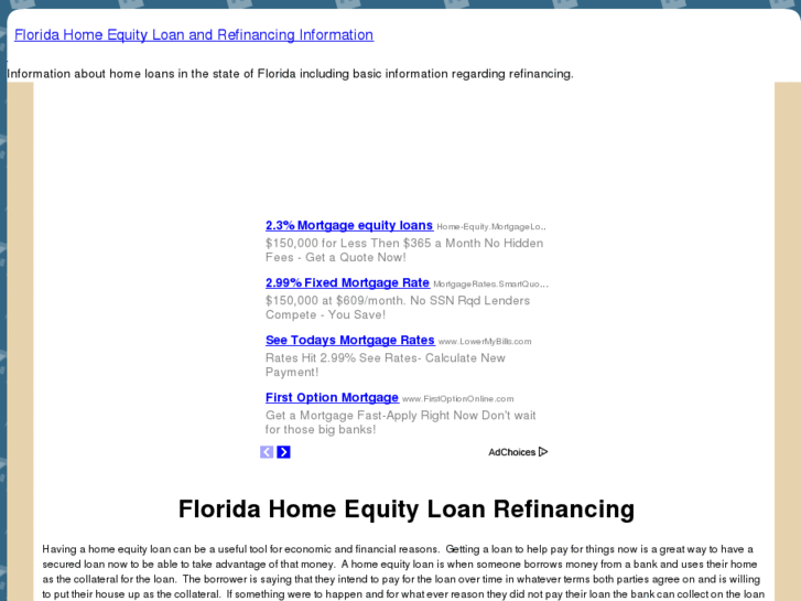 www.floridahomeequityloanrefinancing.com