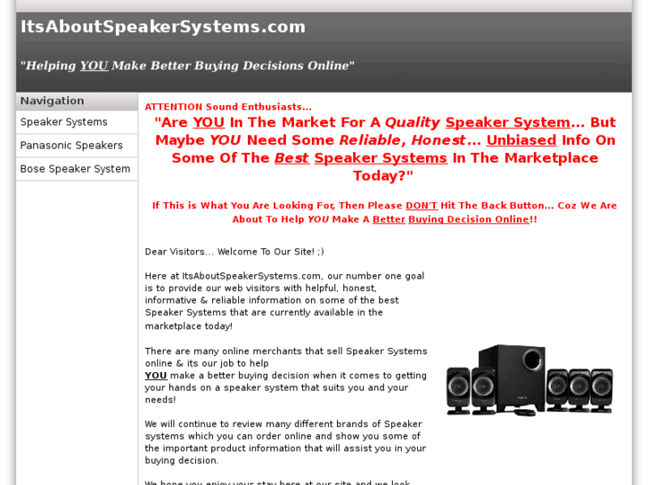 www.itsaboutspeakersystems.com