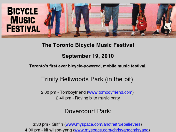 www.torontobicyclemusicfestival.com