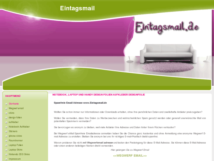 www.eintagsmail.de