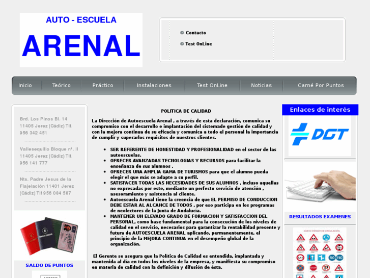 www.autoescuelaarenal.es