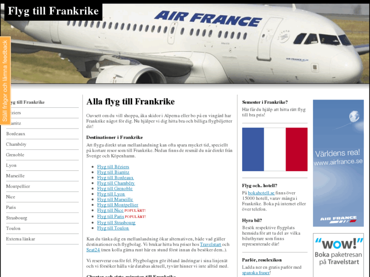 www.flygtillfrankrike.se