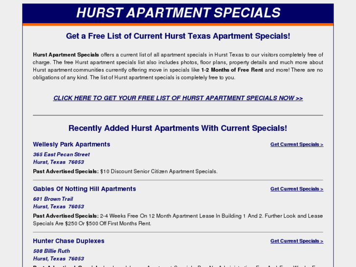 www.hurst-apartment-specials.info