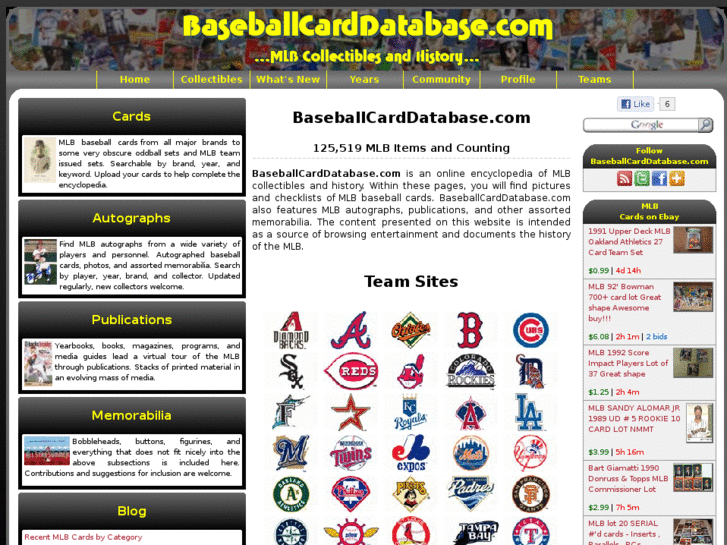 www.baseballcarddatabase.com