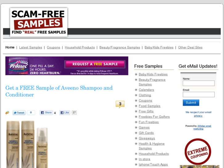 www.scamfreesamples.com