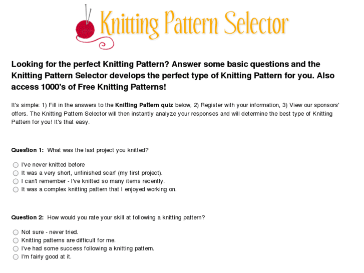 www.knittingpatternselector.com