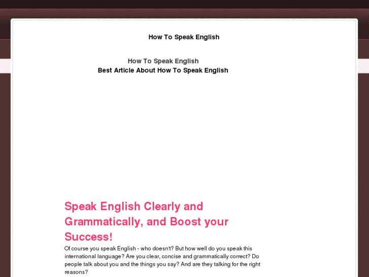 www.howtospeakenglish.org