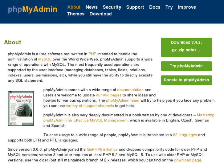 www.phpmyadmin.net