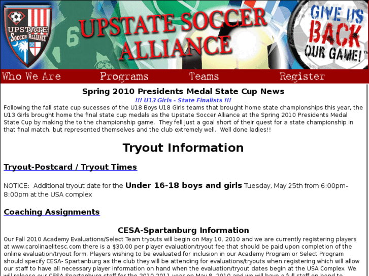 www.upstatesoccer.org