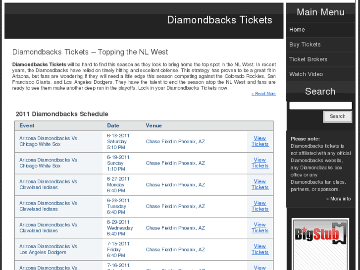 www.diamondbackstickets.info