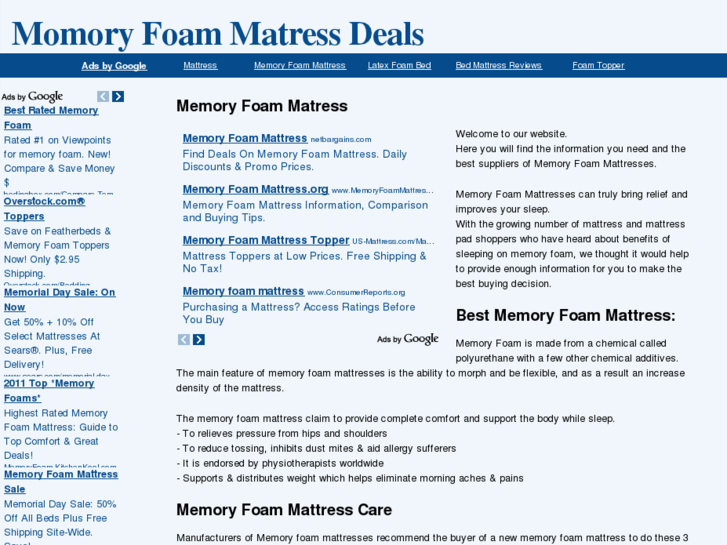 www.memoryfoammatressdeals.com