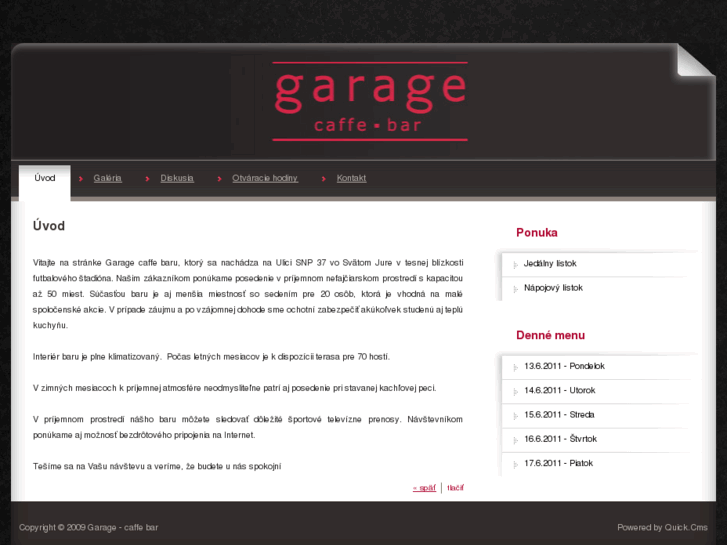 www.garagecaffebar.sk