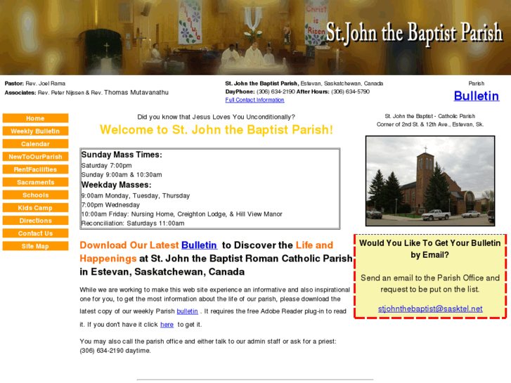 www.stjohnthebaptistparishestevan.com