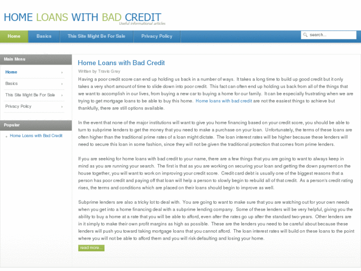 www.homeloanswithbadcredit.net