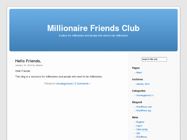 www.millionairefriendsclub.com