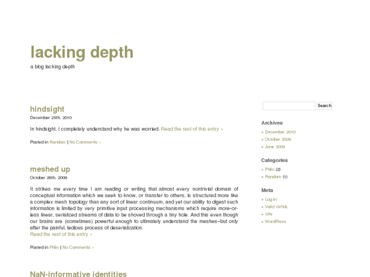 www.lackingdepth.com