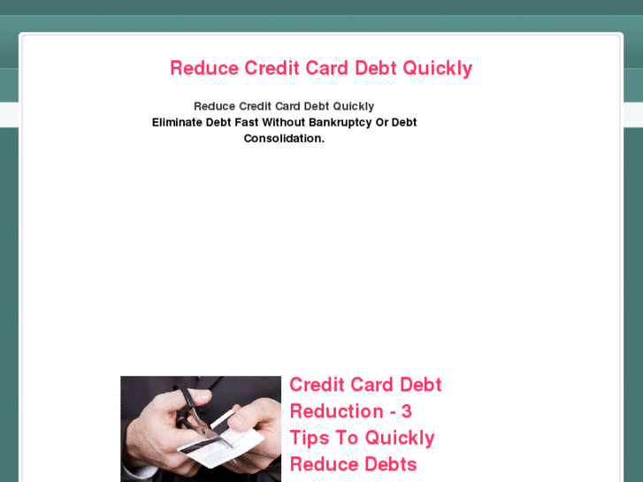 www.reducecreditcarddebtquickly.org