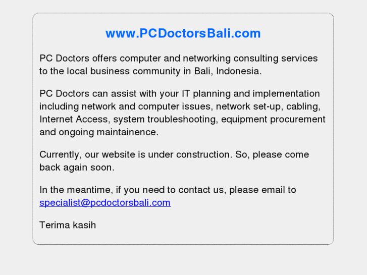 www.pcdoctorsbali.com