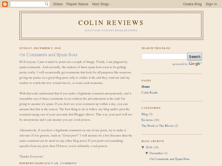 www.colinreviews.com