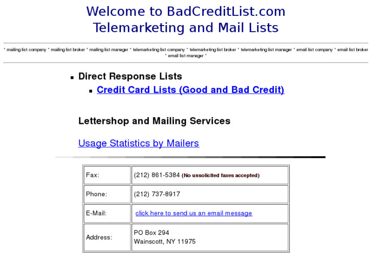 www.badcreditlist.com