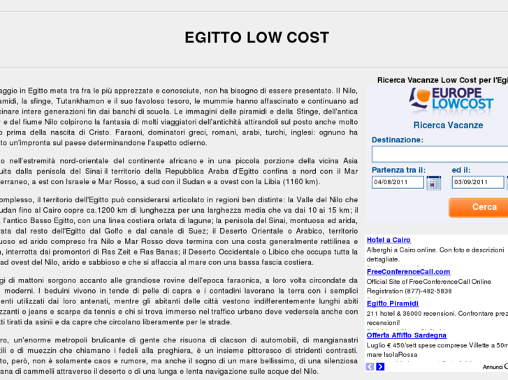 www.egittolowcost.com