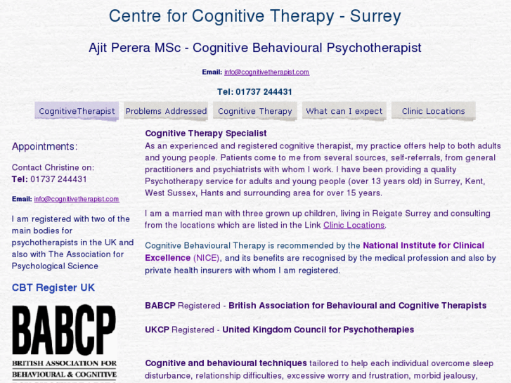 www.cognitivetherapist.com