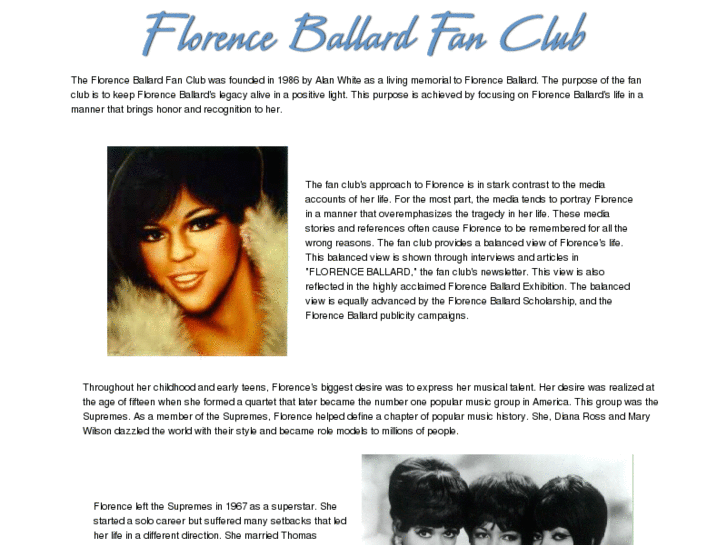 www.florenceballardfanclub.com