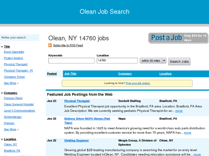 www.oleanjobsearch.com