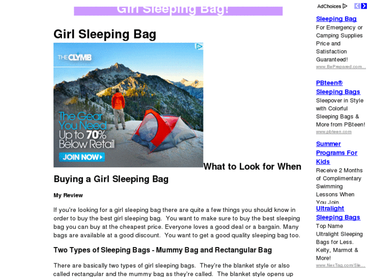 www.girlsleepingbag.org