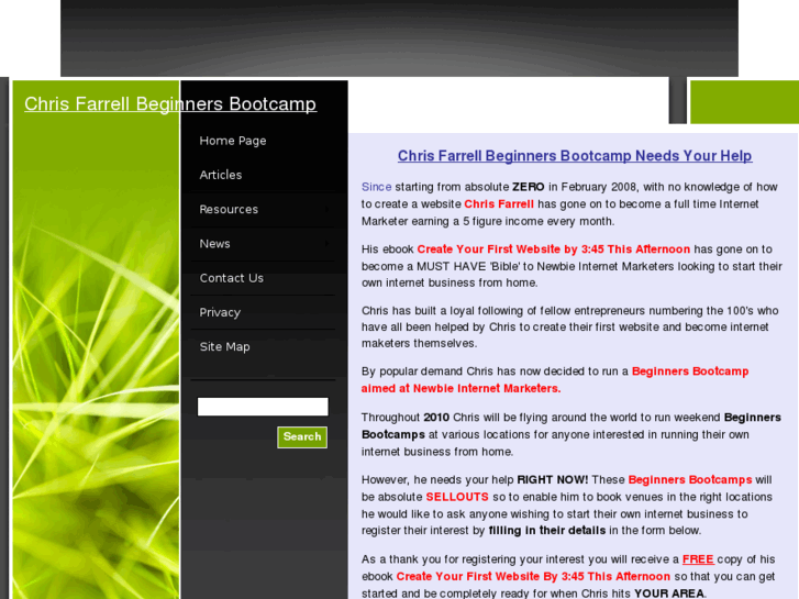 www.chrisfarrellbeginnersbootcamp.com