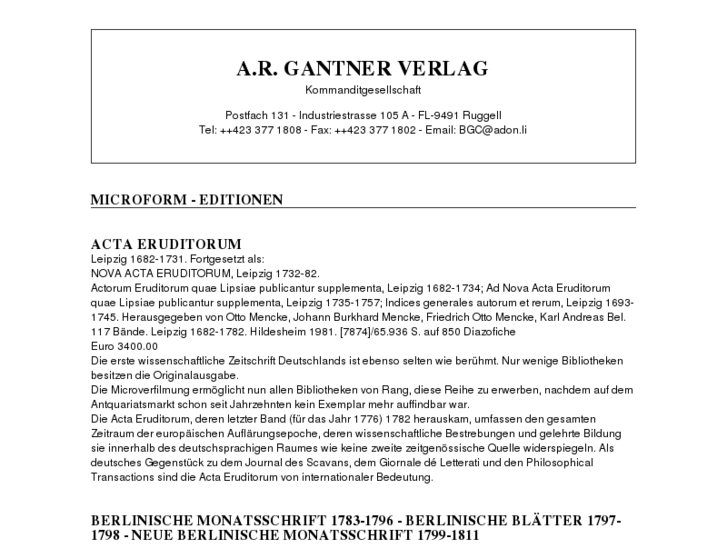 www.gantner-verlag.com