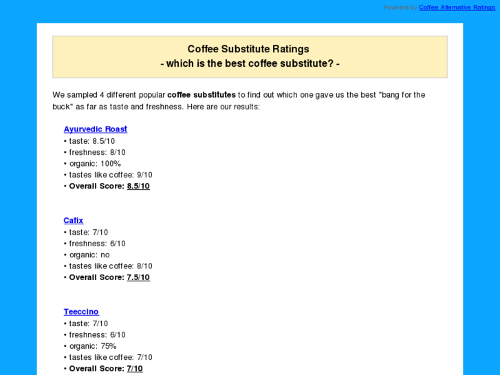 www.coffeesubstituteratings.com