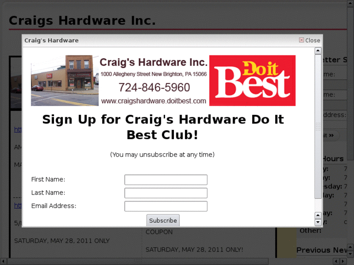 www.craigshardwareclub.com