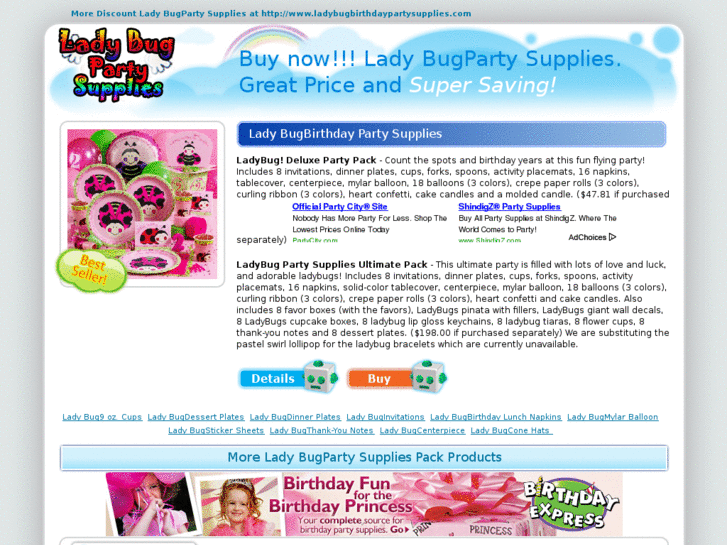 www.ladybugbirthdaypartysupplies.com