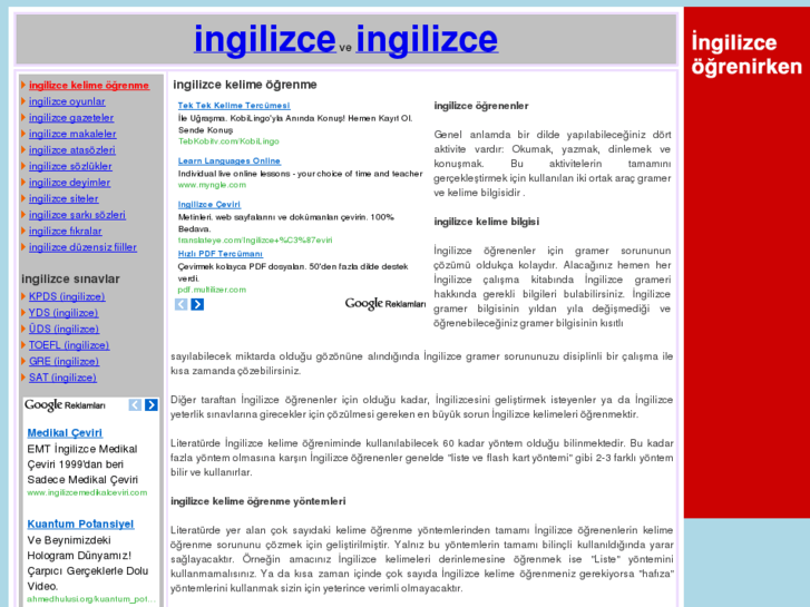 www.ingilizceveingilizce.com