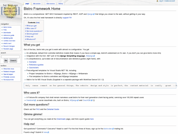 www.bistroframework.net