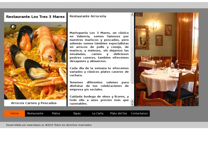 www.restaurantelostresmares.com