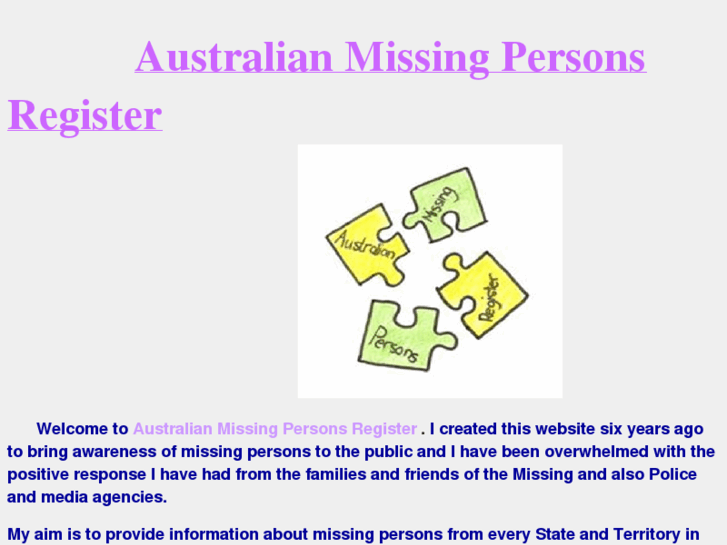 www.australianmissingpersonsregister.com