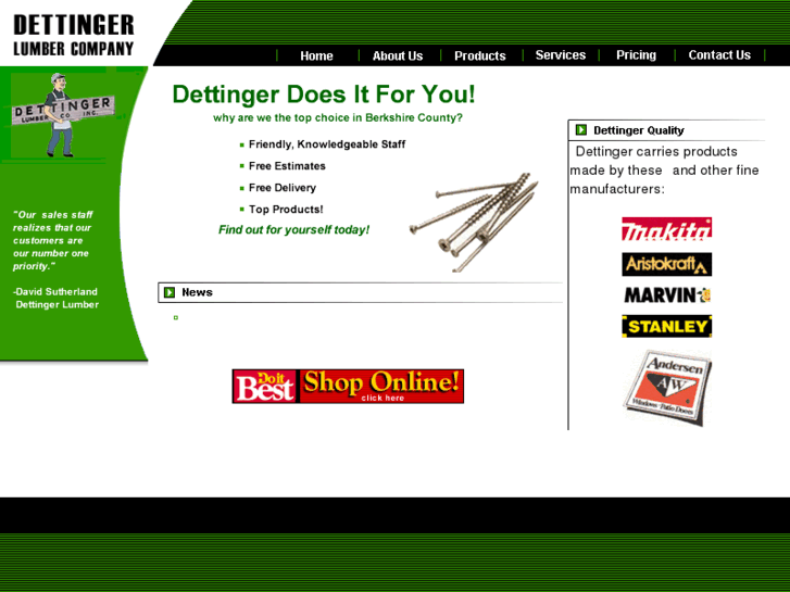 www.dettingerlumber.com