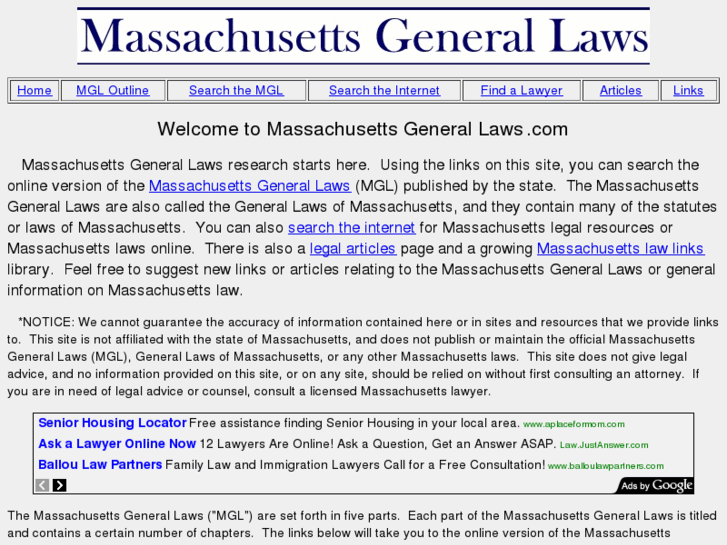 www.massachusettsgenerallaws.com