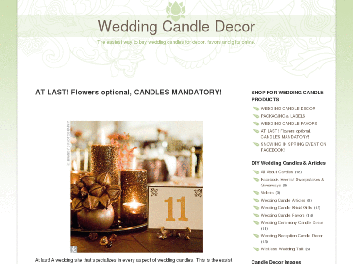 www.weddingcandledecor.com