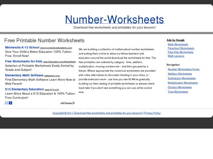 www.number-worksheets.com